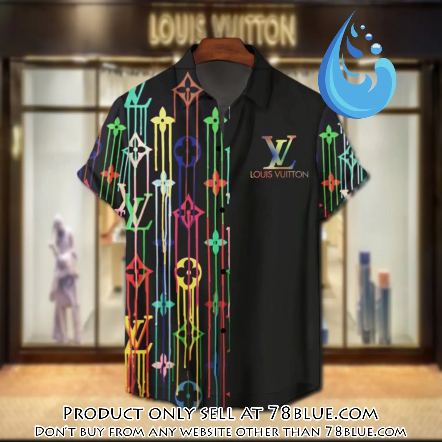 Lv louis vuitton luxury hawaiian shirt & short set lhs1189 78b0012980